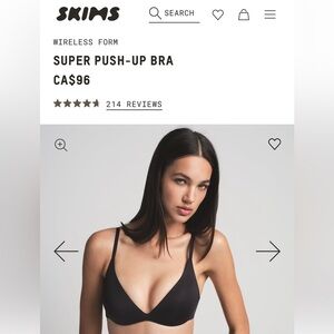 SKIMS super push-up bra (wireless)
